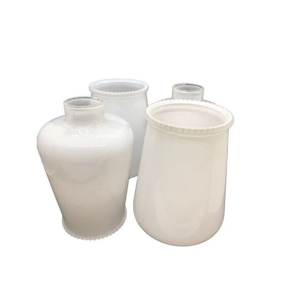 VINTAGE WHITE FROSTED GLASS LAMP SHADES 1 1/2" FITTER 2 QTY Replacement - Picture 11 of 16